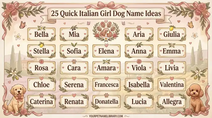 25 Quick Italian Girl Dog Name Ideas