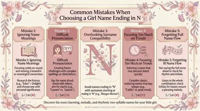 Common Mistakes When Choosing a Girl Name Ending in N
