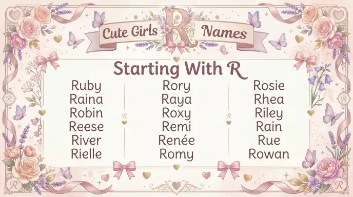 Cute Girls Names Starting With R