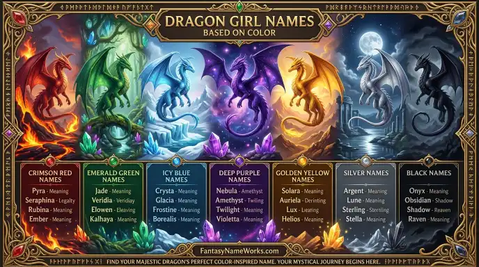 Dragon Girl Names Based on Color