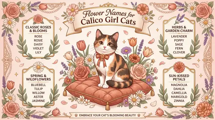 Flower Names for Calico Girl Cats