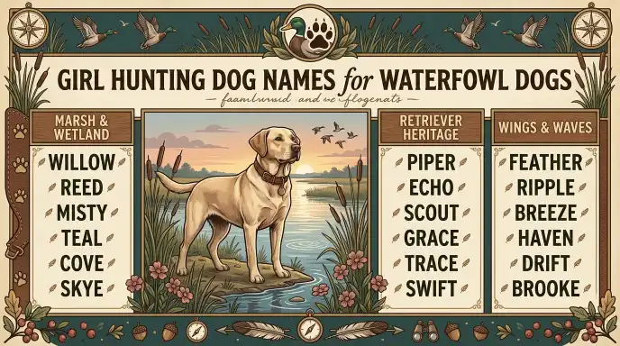 Girl Hunting Dog Names for Waterfowl Dogs