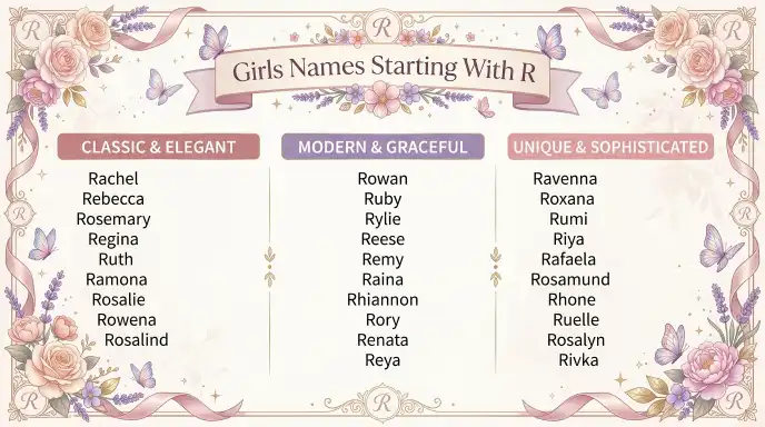 Girls Names Starting With R