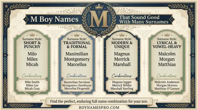 M Boys Names That Sound Good With Many Surnames