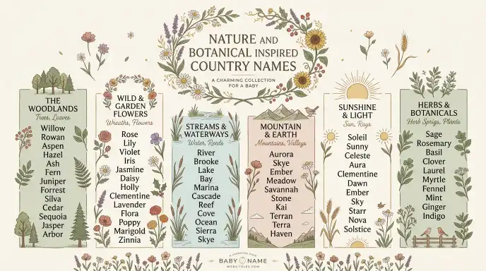 Nature and Botanical Inspired Country Names