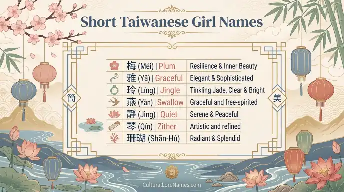 Short Taiwanese Girl Names