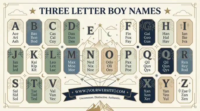Three Letter Boy Names From A to Z