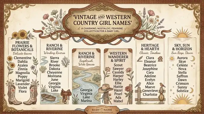 Vintage and Western Country Girl Names