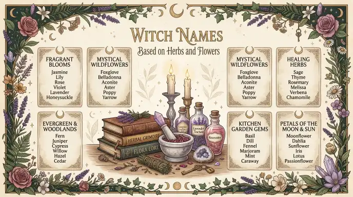Witch Names Based on Herbs and Flowers